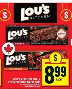 Food Basics Lou's Kitchen Fully Cooked Pork Back Ribs offer