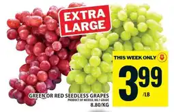 Food Basics GREEN or RED SEEDLESS GRAPES offer