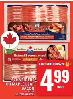 Food Basics SCHNEIDERS OR MAPLE LEAF BACON offer