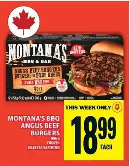 Food Basics MONTANA’S BBQ ANGUS BEEF BURGERS offer