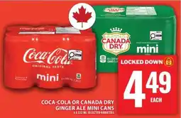 Food Basics Coca-Cola or Canada Dry Ginger Ale Mini Cans offer