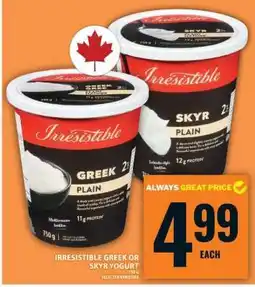 Food Basics Irresistible Greek or Skyr Yogurt offer