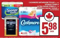Food Basics Cashmere Bathroom Tissue, Sponge Towels Ultra Paper Towels, Scotties Facial Tissue offer