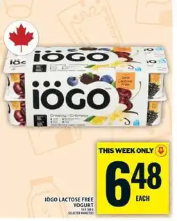Food Basics IÖGO Lactose Free Yogurt offer