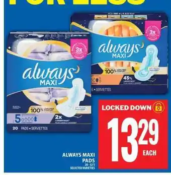 Food Basics Always Maxi Pads offer