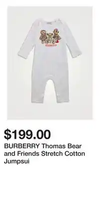 Holt Renfrew BURBERRY Thomas Bear and Friends Stretch Cotton Jumpsui offer