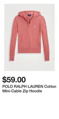 Holt Renfrew POLO RALPH LAUREN Cotton Mini-Cable Zip Hoodie offer
