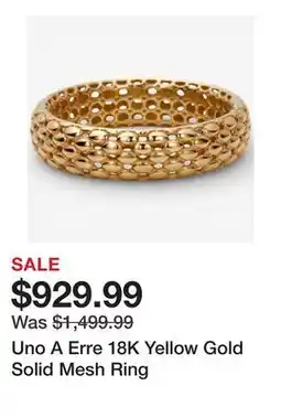 TSC Stores Uno A Erre 18K Yellow Gold Solid Mesh Ring offer