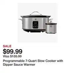 TSC Stores Programmable 7-Quart Slow Cooker with Dipper Sauce Warmer offer