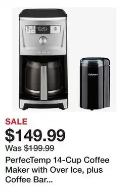 TSC Stores PerfecTemp 14-Cup Coffee Maker with Over Ice, plus Coffee Bar Coffee Grinder offer