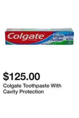 Dollarama Colgate Toothpaste With Cavity Protection offer