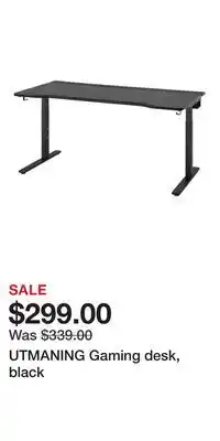 IKEA UTMANING Gaming desk, black offer