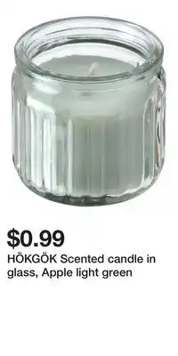 IKEA HÖKGÖK Scented candle in glass, Apple light green offer