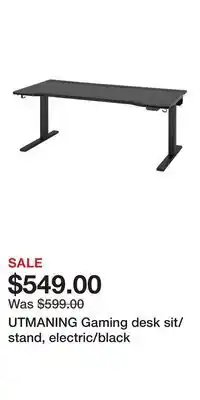 IKEA UTMANING Gaming desk sit/stand, electric/black offer