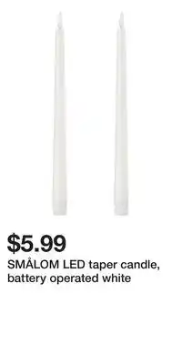 IKEA SMÅLOM LED taper candle, battery operated white offer