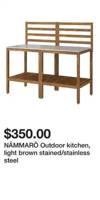 IKEA NÄMMARÖ Outdoor kitchen, light brown stained/stainless steel offer