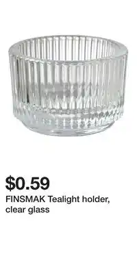 IKEA FINSMAK Tealight holder, clear glass offer