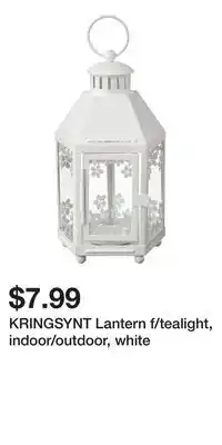 IKEA KRINGSYNT Lantern f/tealight, indoor/outdoor, white offer