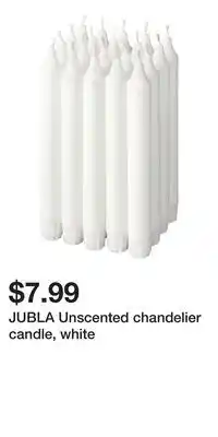 IKEA JUBLA Unscented chandelier candle, white offer