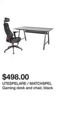 IKEA UTESPELARE / MATCHSPEL Gaming desk and chair, black offer