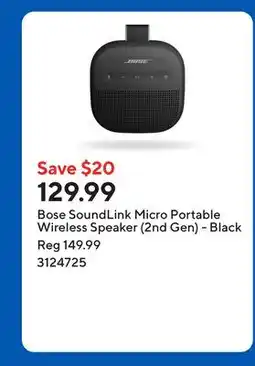 Staples Bose SoundLink Micro Portable Wireless Speaker (2nd Gen) - Black offer