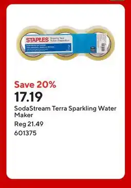 Staples SodaStream Terra Sparkling Water Maker offer