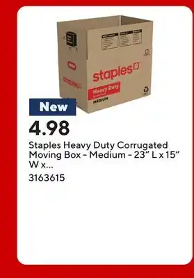 Staples Staples Heavy Duty Corrugated Moving Box - Medium - 23 L x 15 W x 15 H offer