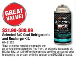 PartSource emzone Selected A/C Cool Refrigerants and Recharge Kit.† offer