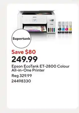 Staples Epson EcoTank ET-2800 Colour All-in-One Printer offer