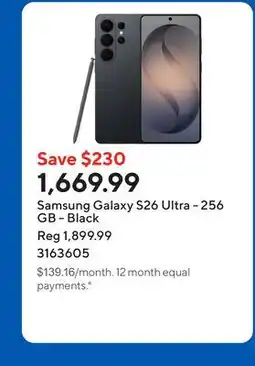 Staples Samsung Galaxy S26 Ultra - 256 GB - Black offer