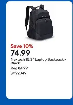 Staples Nextech 15.3 Laptop Backpack - Black offer