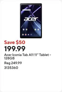 Staples Acer Iconia Tab A11 11 Tablet - 128GB offer