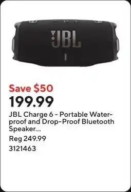Staples JBL Charge 6 - Portable Waterproof and Drop-Proof Bluetooth Speaker - Black offer