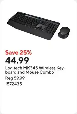 Staples Logitech MK345 Wireless Keyboard and Mouse Combo offer