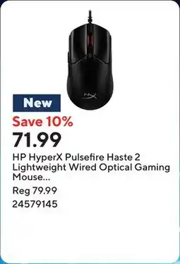 Staples HP HyperX Pulsefire Haste 2 Lightweight Wired Optical Gaming Mouse with RGB Lighting - Black offer