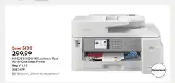 Staples MFCJ5855DW INKvestment Tank All-In-One Inkjet Printer offer