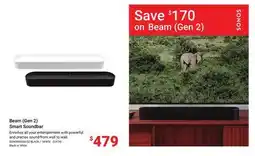 Visions Electronics Sonos Beam (Gen 2) Smart Soundbar offer