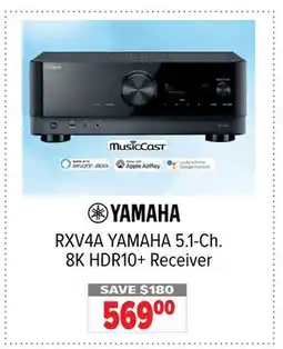2001 Audio Video RXV4A YAMAHA 5.1-Ch. 8K HDR10+ Receiver offer