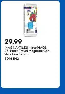 Staples MAGNA-TILES mircoMAGS 26-Piece Travel Magnetic Construction Set - Bold Colors offer