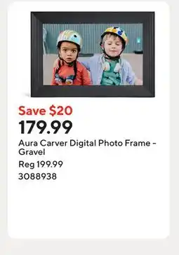 Staples Aura Carver Digital Photo Frame - Gravel offer