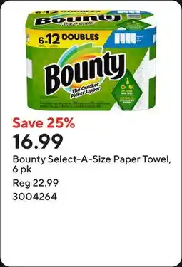 Staples Bounty Select-A-Size Paper Towel offer