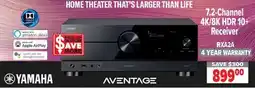 2001 Audio Video RXA24 Yamaha 7.2-Channel 4K/8K HDR 10+ Receiver offer