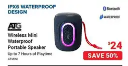 Visions Electronics ATG Wireless Mini Waterproof Portable Speaker offer