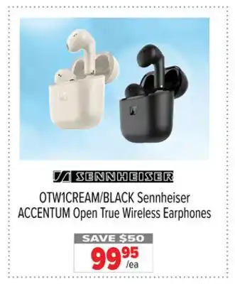 2001 Audio Video OTW1CREAM BLACK Sennheiser ACCENTUM Open True Wireless Earphones offer