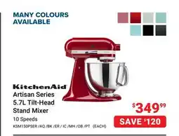 Visions Electronics KitchenAid Artisan Series 5.7L Tilt-Head Stand Mixer offer