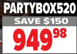 2001 Audio Video PARTYBOX520 PARTY BOX BT AUDIO SYSTEM offer