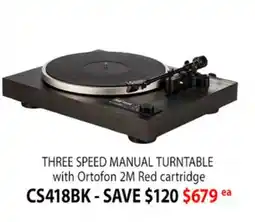 2001 Audio Video CS418BK DUAL THREE SPEED MANUAL TURNTABLE offer
