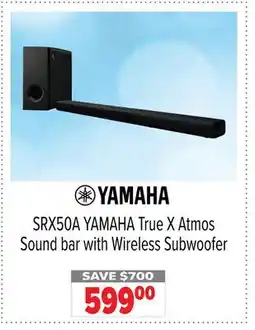 2001 Audio Video SRX50A YAMAHA True X Atmos Sound bar with Wireless Subwoofer offer