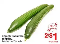 T&T Supermarket ENGLISH CUCUMBER offer