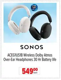 2001 Audio Video ACEG1US1B SONOS Wireless Dolby Atmos Over-Ear Headphones 30 Hr Battery life offer